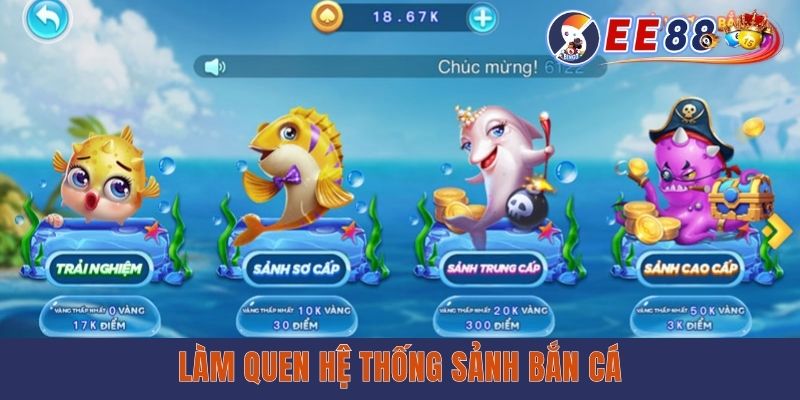 Bắn Cá Hải Vương - Thâu Tóm Đại Dương, Săn Thưởng Hấp Dẫn Làm quen hệ thống sảnh bắn cá