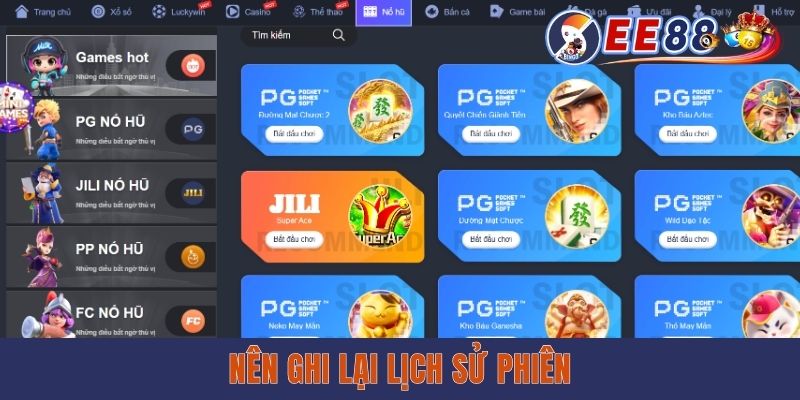 Nên ghi lại lịch sử phiên