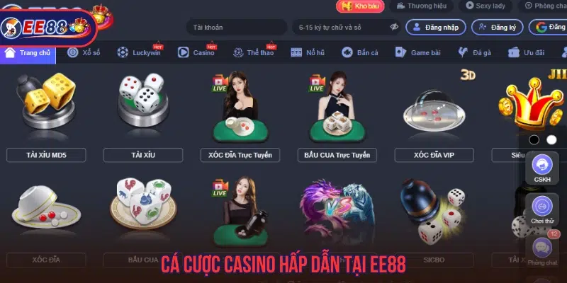 EE88 🎖️ Trang Chủ EE88 Đăng Nhập | Đăng Ký Nhận 88K Ngay Sảnh casino hấp dẫn tại EE88